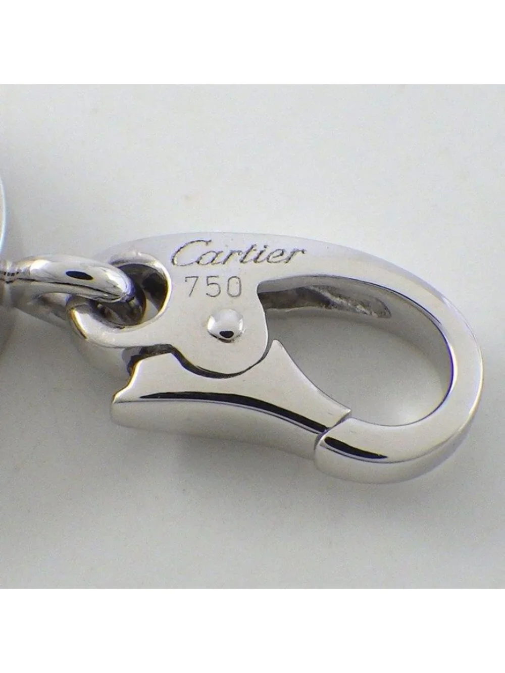 Cartier Charm Pendant Love Oval Round Circle 18k White Gold